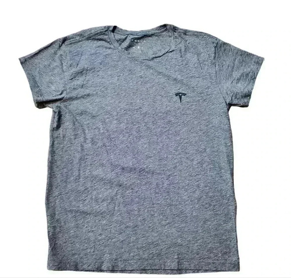 Womens Tesla Short Sleeve Shirt Gray Sz Med - Picture 1 of 6